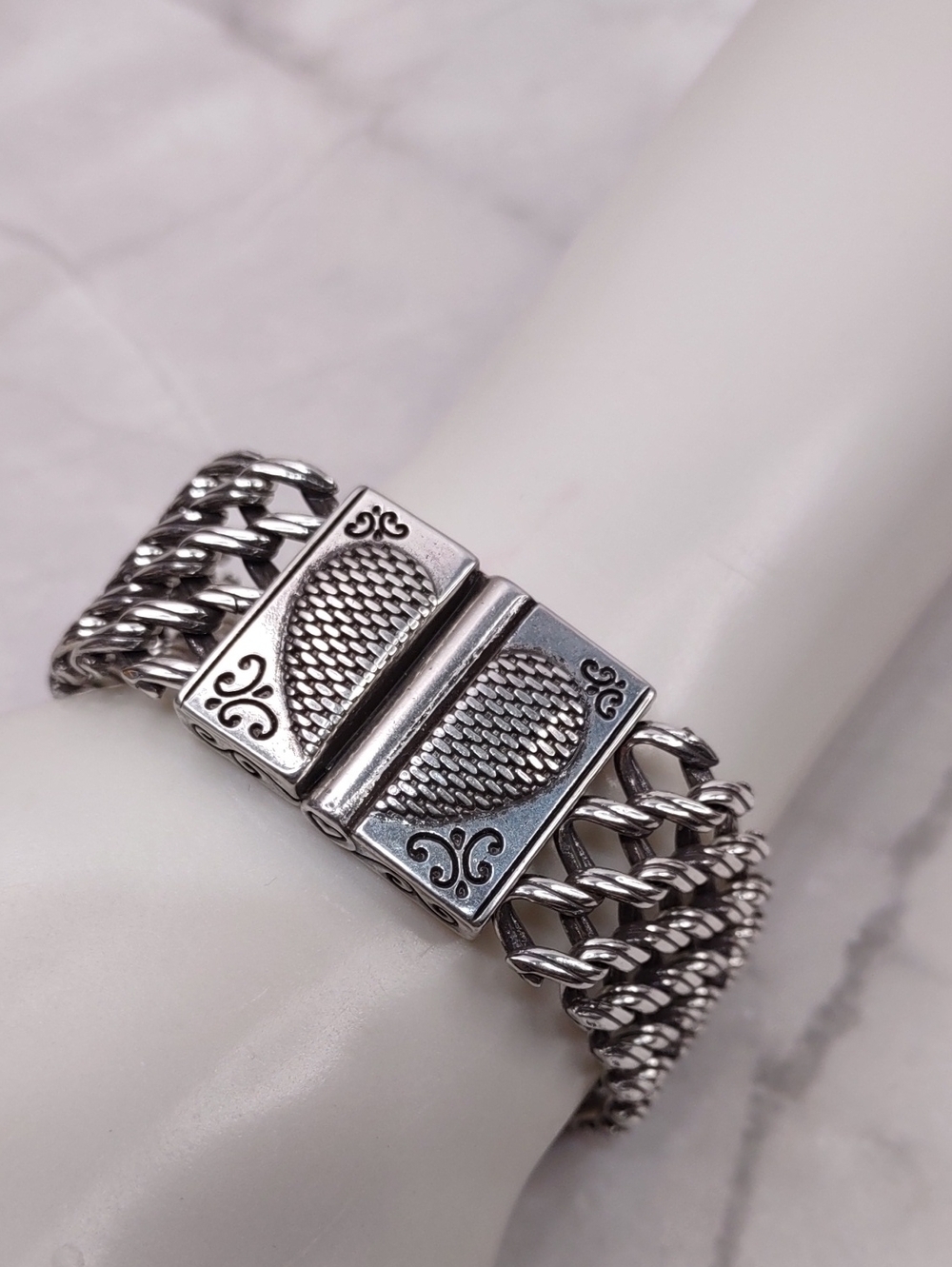 Brighton Mesh Link Chain Bracelet with Decorative Clasp